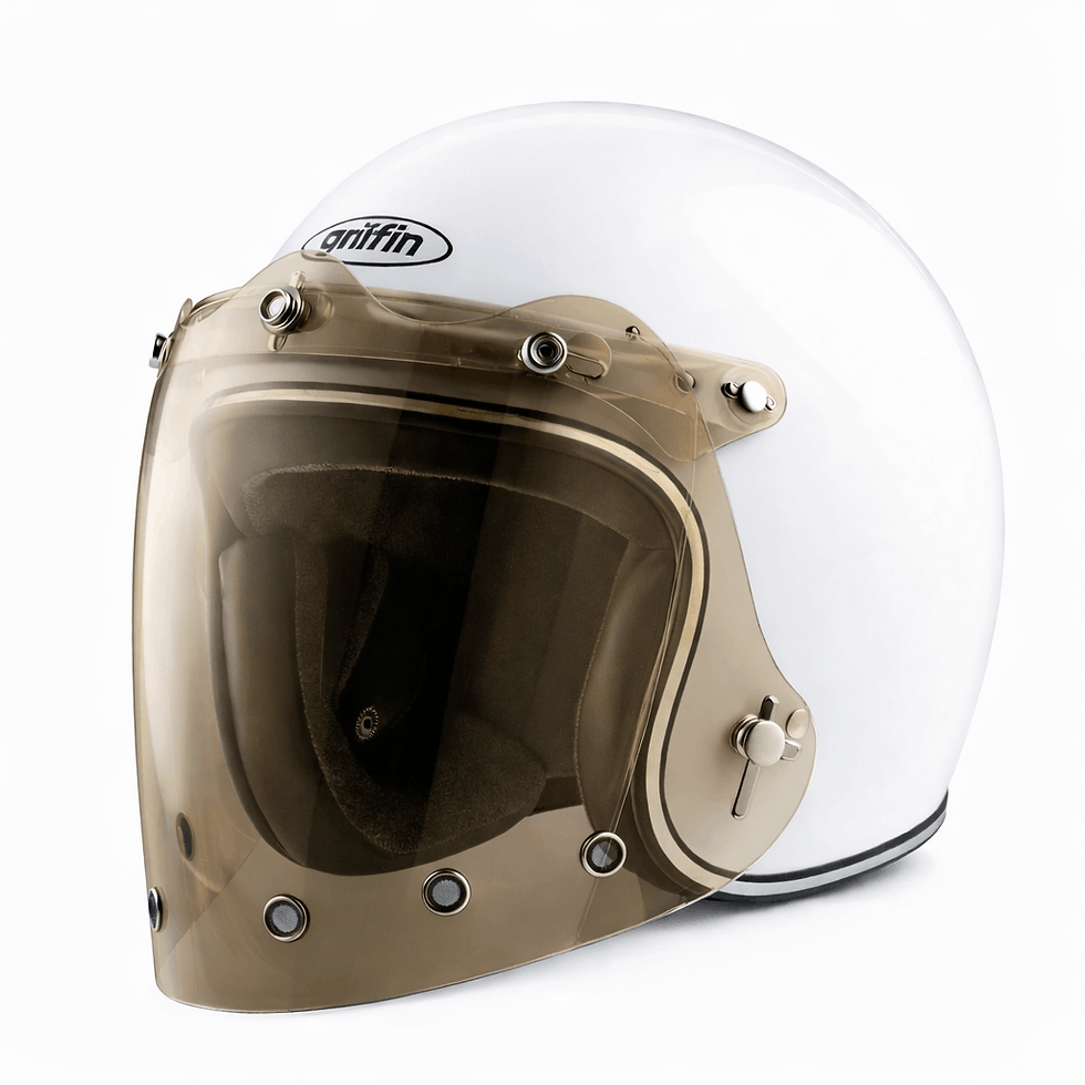 サムネイル： Griffin ジェット ヘルメット フリップアップ アジャスター付きシールド　KIT　黒・白・艶消し黒【グリフィン Jet Star】
