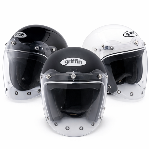 Griffin ジェット ヘルメット フリップアップ アジャスター付き