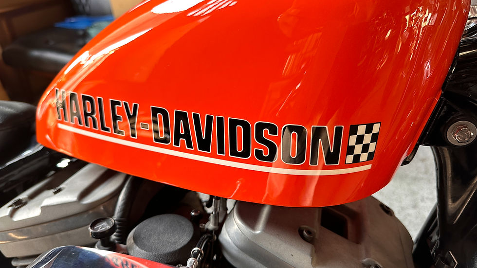 サムネイル： チェッカー HARLEY-DAVIDSON デカール ペア 黒文字