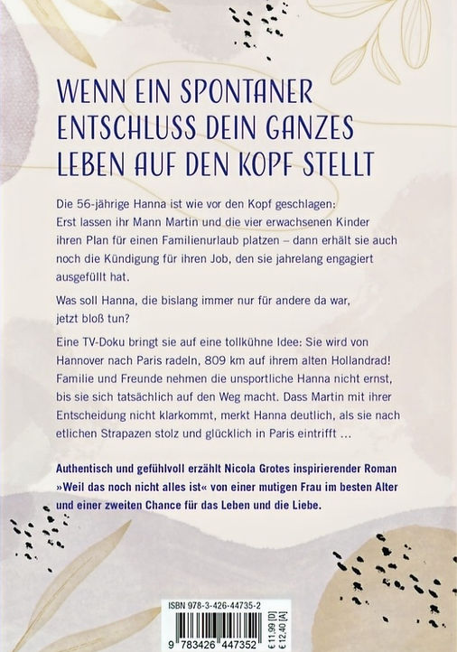 Rückseite mit der Inhaltsangabe von "Weil das noch nicht alles ist"