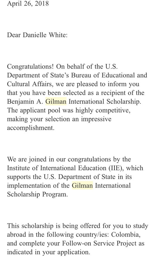 I Got The Gilman Scholarship!