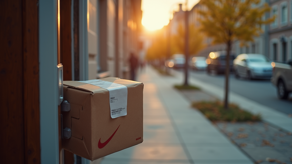 Close-up view of medication delivery package at a doorstep