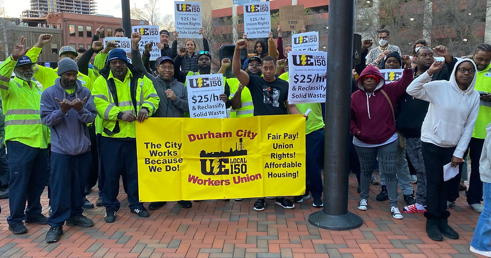 UE 150 Durham City Workers in front of City Hall