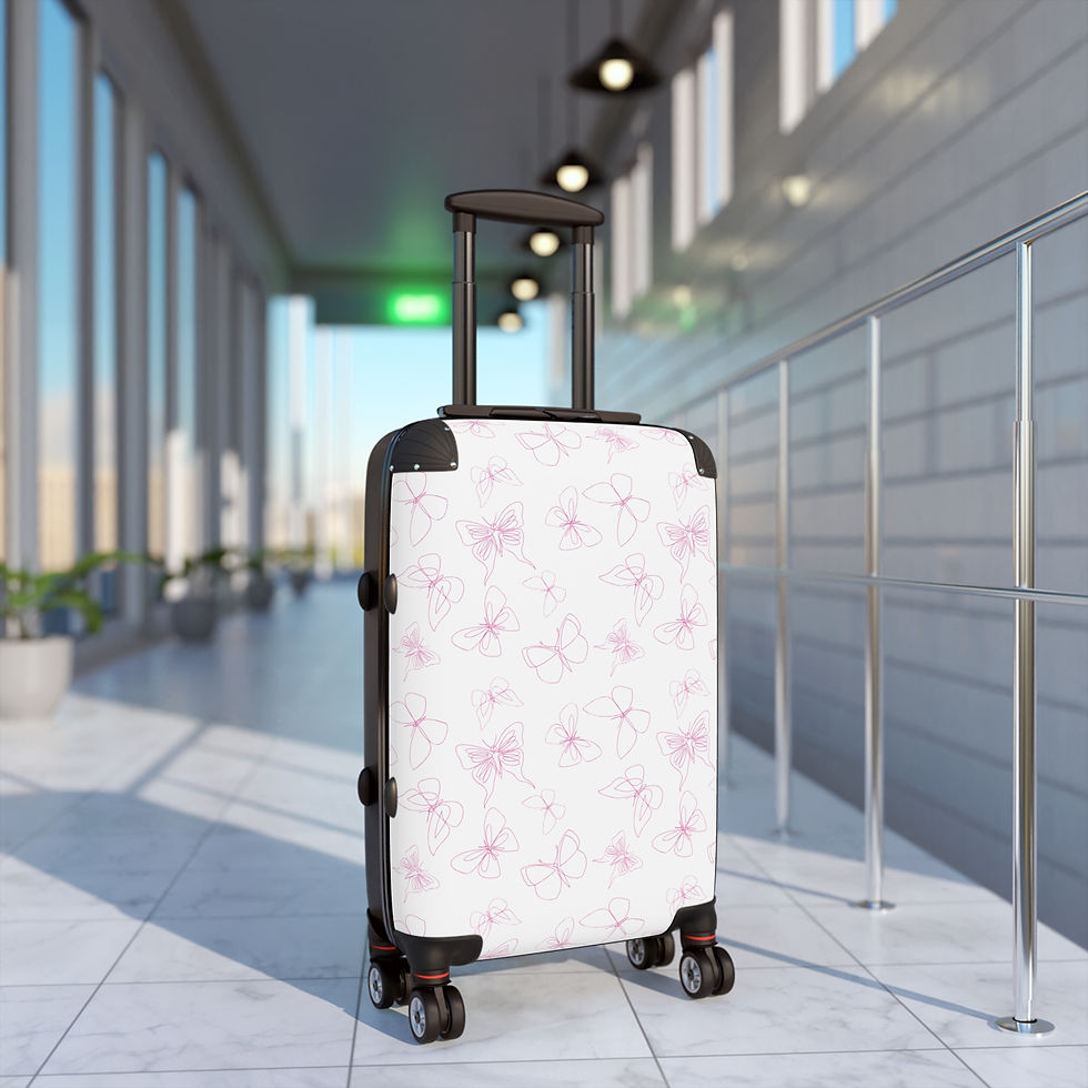 Miniatura: Butterfly Pattern Suitcase - Stylish Travel Luggage