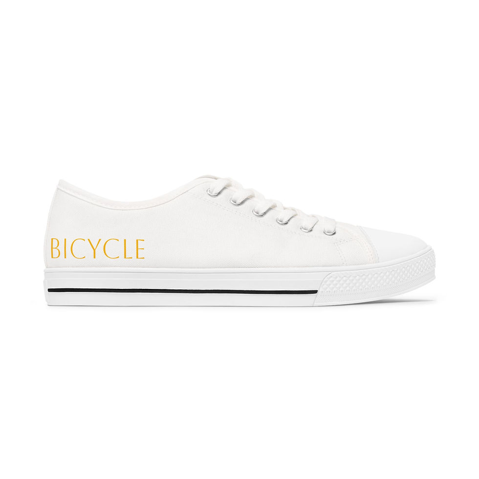 Miniatura: Bicycle-Themed Women's Low Top Sneakers | Stylish Casual Footwear for Cyclists