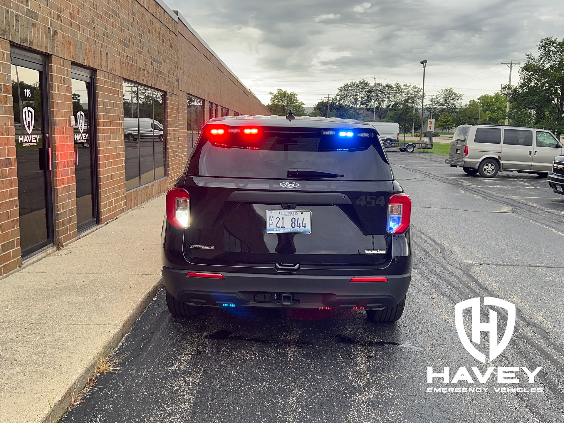 2023 Ford Utility rear view with Code 3 Citadel lightbar and LED hideaway lights.