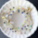 White Moonstone Bead Eyeglass Chain Holder with Colorful Beads Handmade Gold - Convertible Glasses Chain