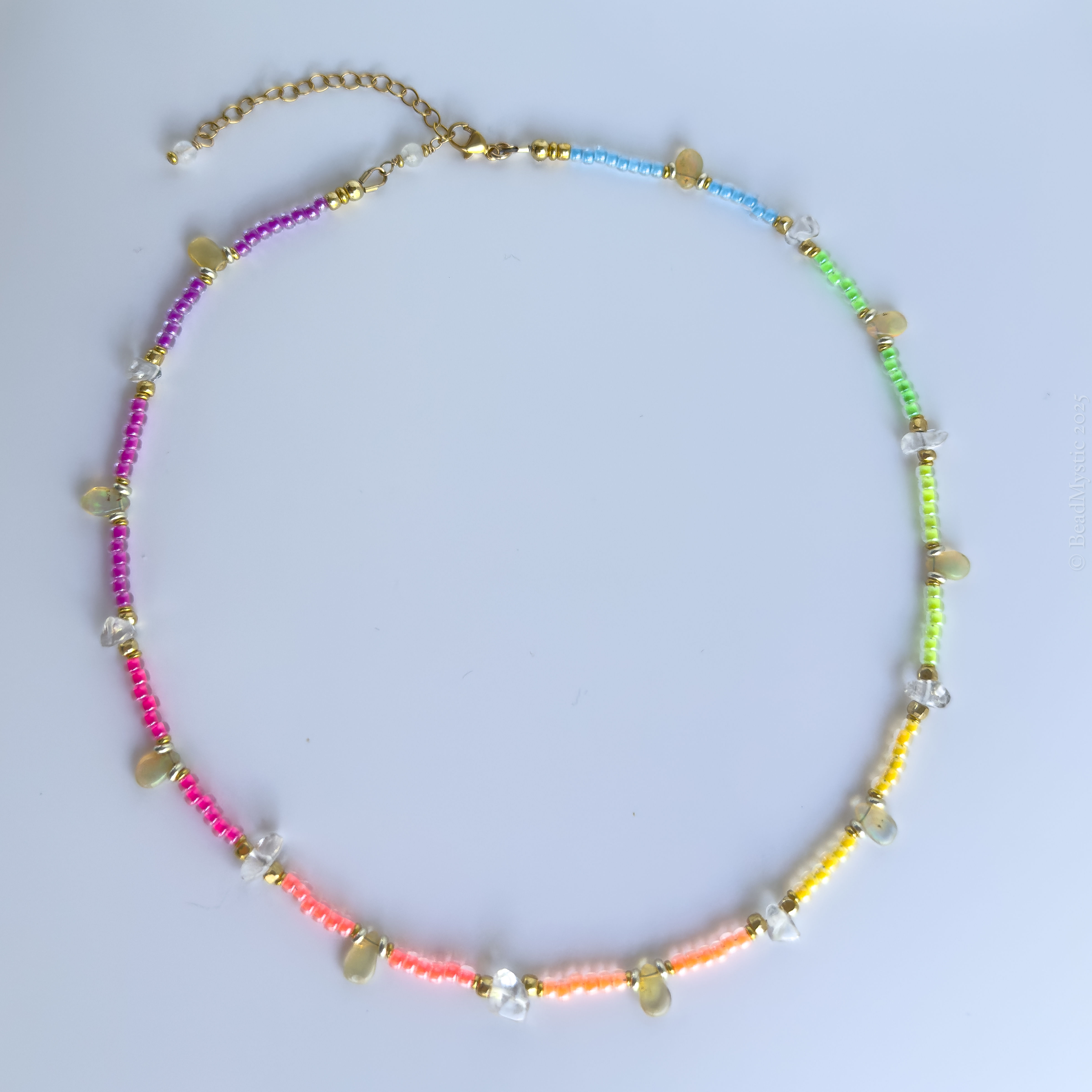 Rainbow & Gemstone Necklace - 14K Gold Filled