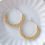 Thumbnail: Beaded Gold Hoop Earrings