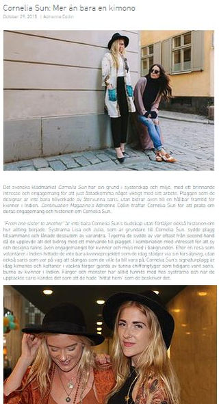 FEATURED IN CONTINUATION MAGAZINE