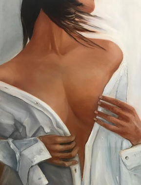 La chemise blanche  huile 61X50