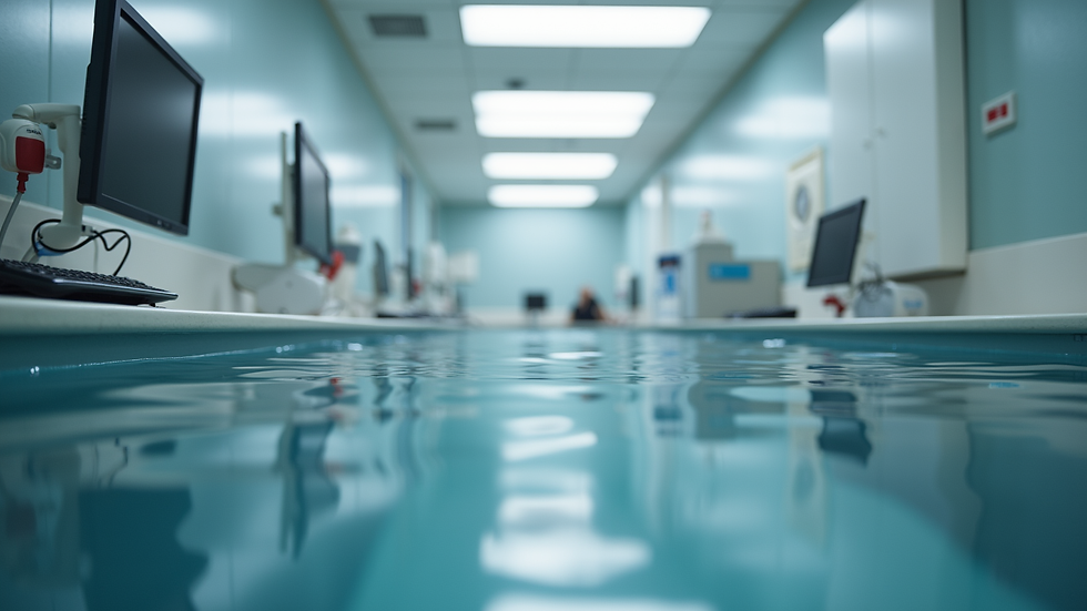 Vue en plongée d’un cabinet dentaire équipé d’ordinateurs avec My Implant Passport ouvert