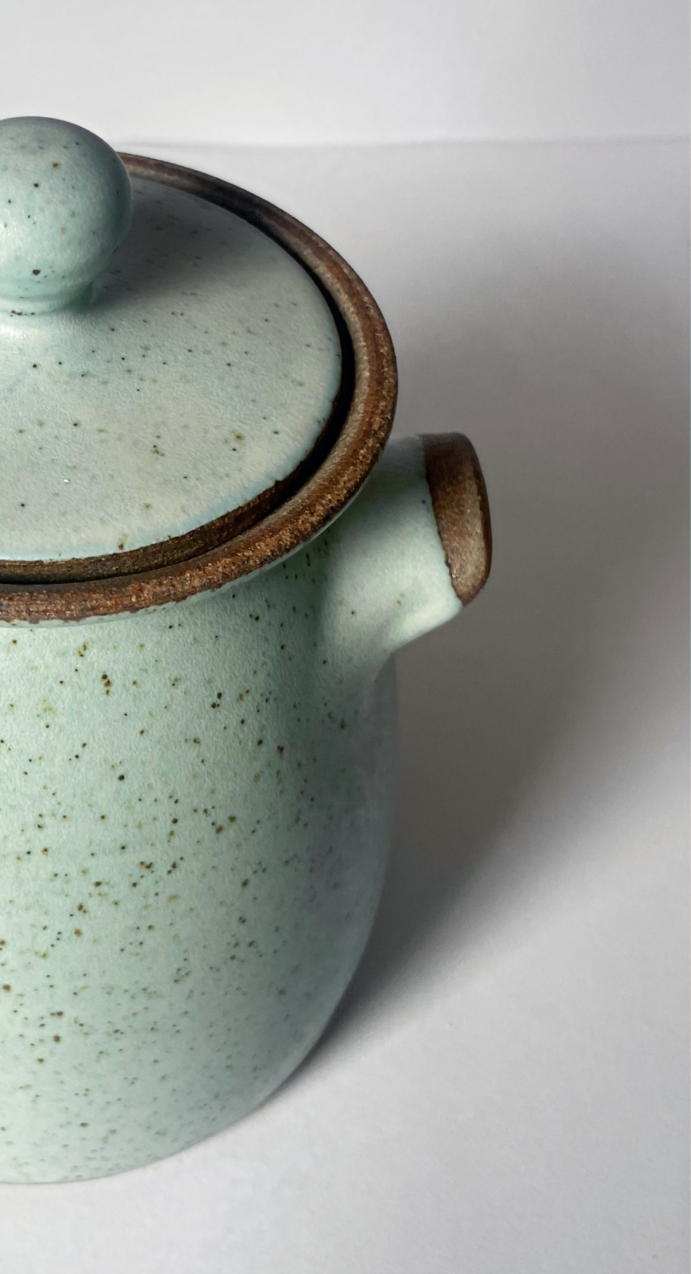 Thumbnail: Stoneware pot in duck egg green glaze