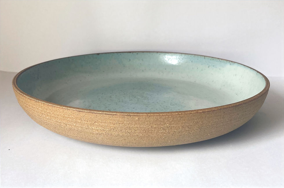 Thumbnail: Stoneware dish in duck egg blue glaze