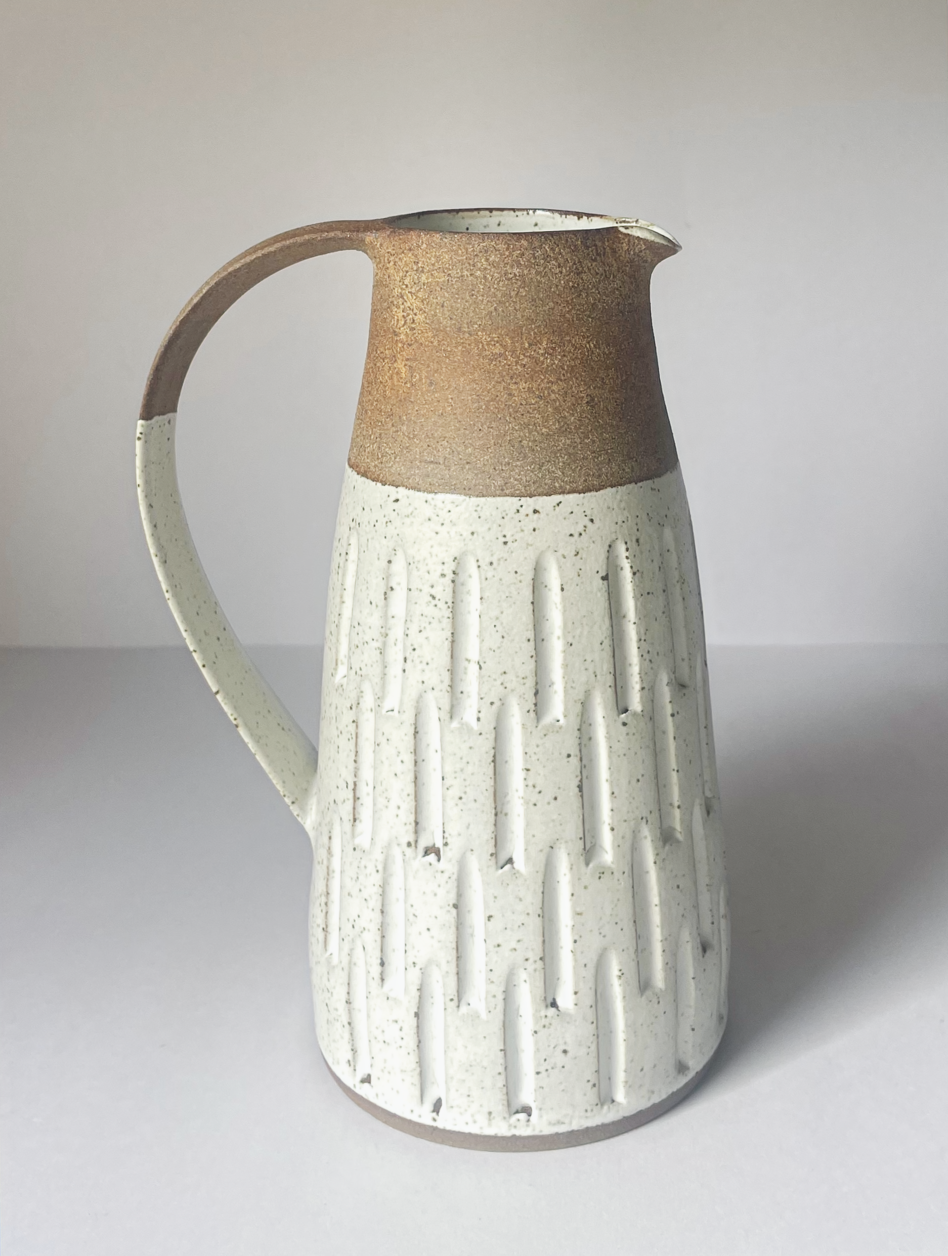 Stoneware Jug with speckled white glaze