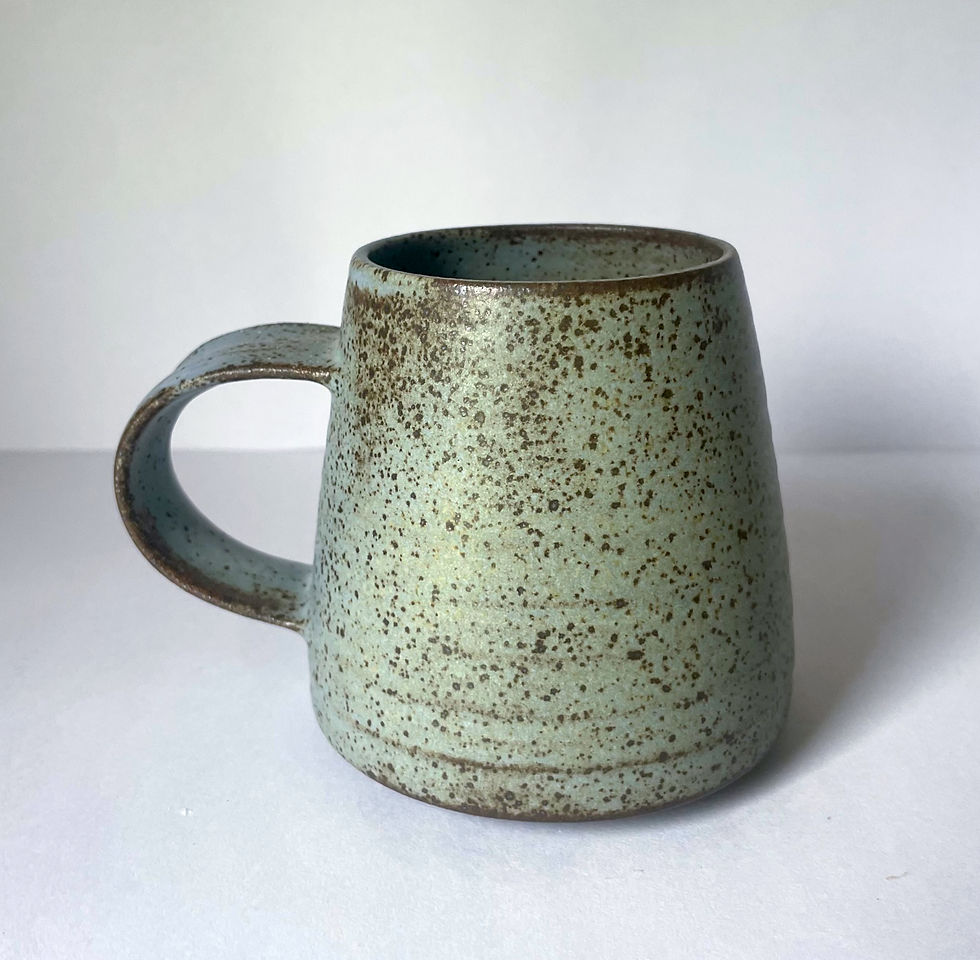 Thumbnail: Stoneware mug in a speckled cornflower glaze