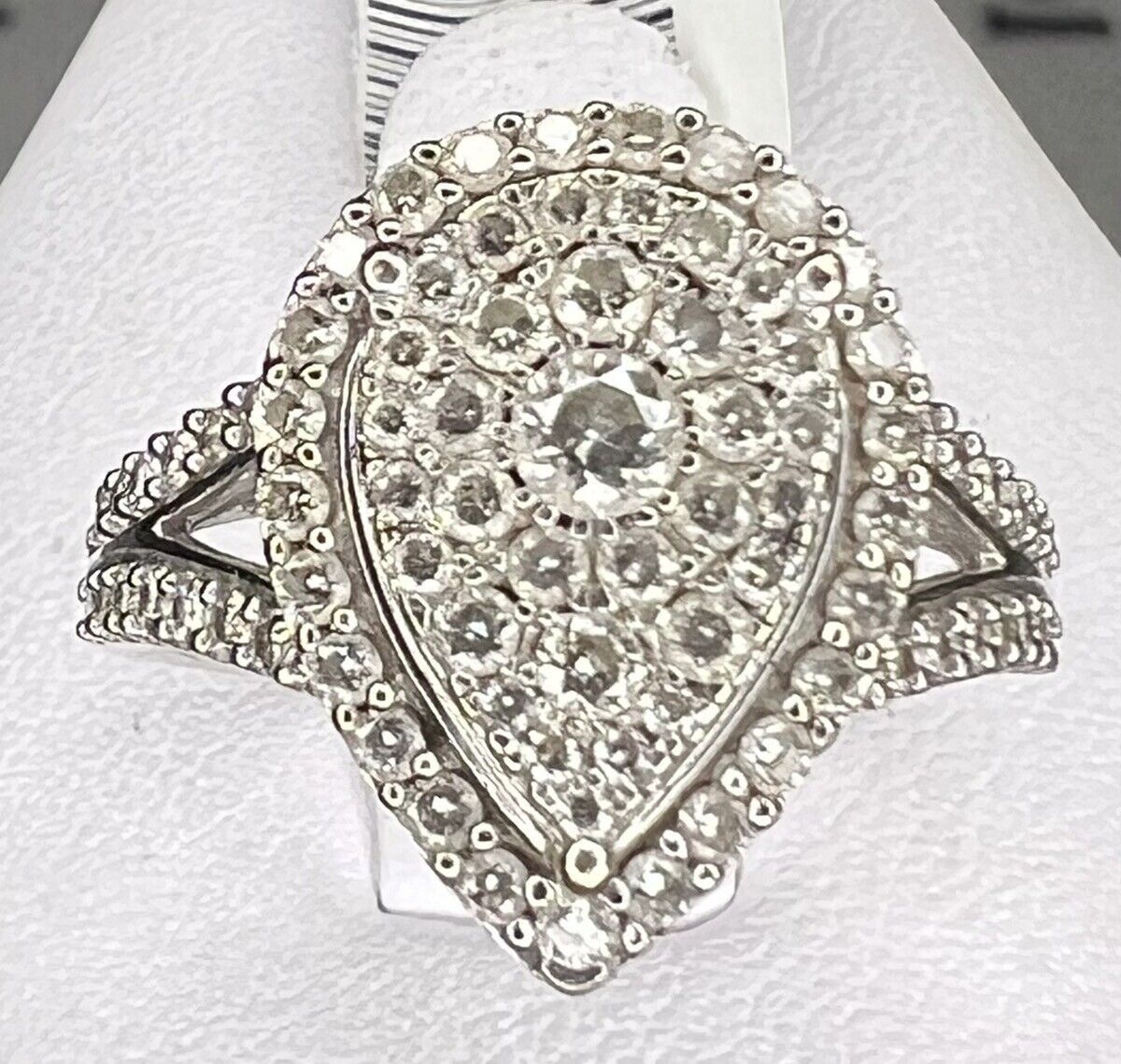 Lady's Diamond Engagement Ring 60 Diamonds 1.20 Carat T.W. 10K White (PD4030065)