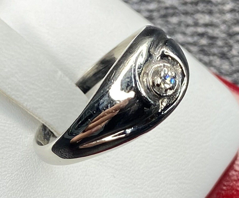 Thumbnail: Gent's Diamond Fashion Ring .03 CT. 14K White Gold 5.12g Size:9.5 (DEP027139)