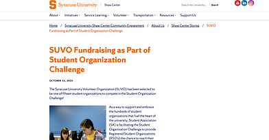 Shaw Center website screenshot 1