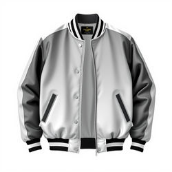 Create an isolated varsity jacket image ,only jacket for our exclusive shop, with a whit