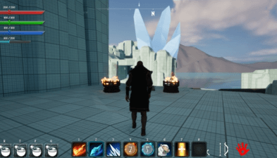 When players reach the second altar, we empower them to destroy level geometry and unlock paths that were previously denied. The dramatic VFX are a powerful reward & conveyance.