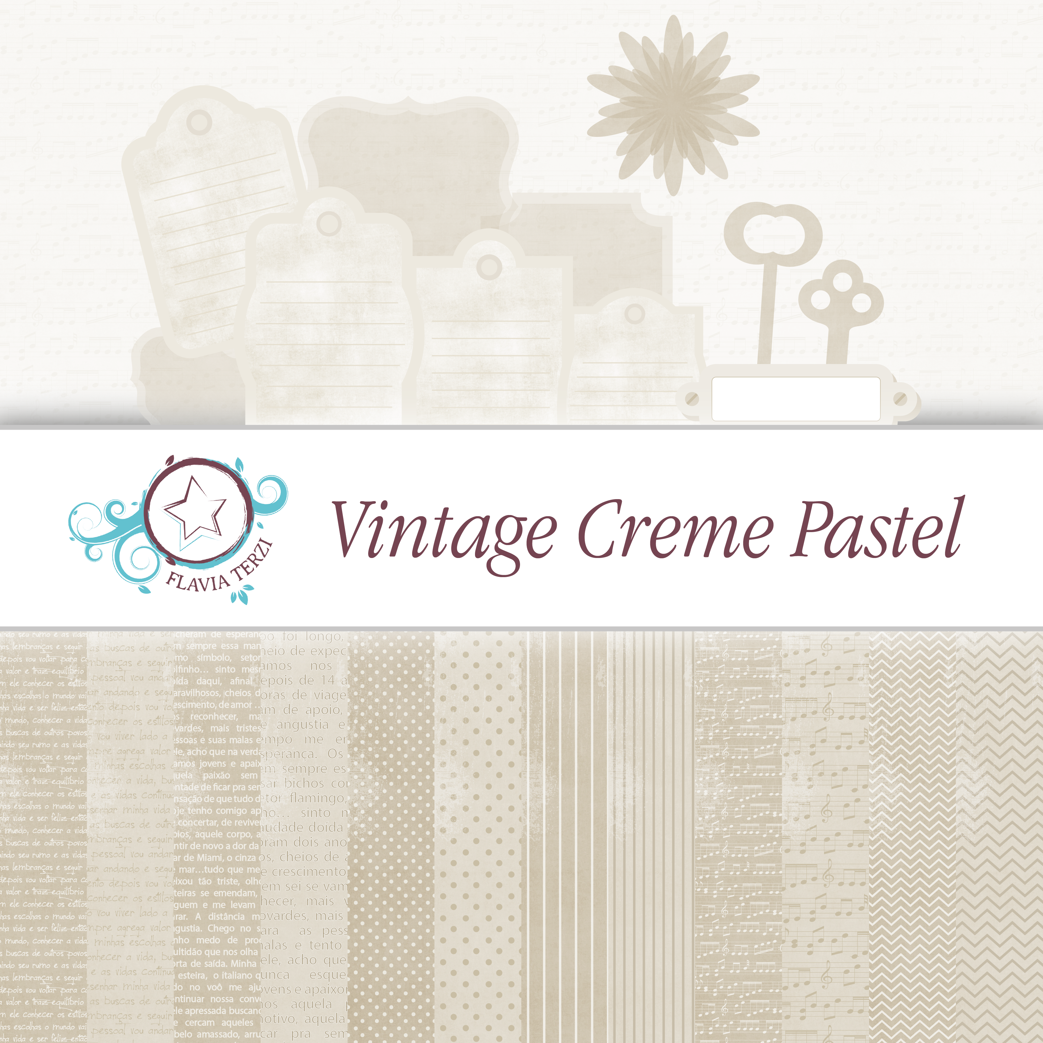 Vintage Creme Pastel | Arquivos Digitais