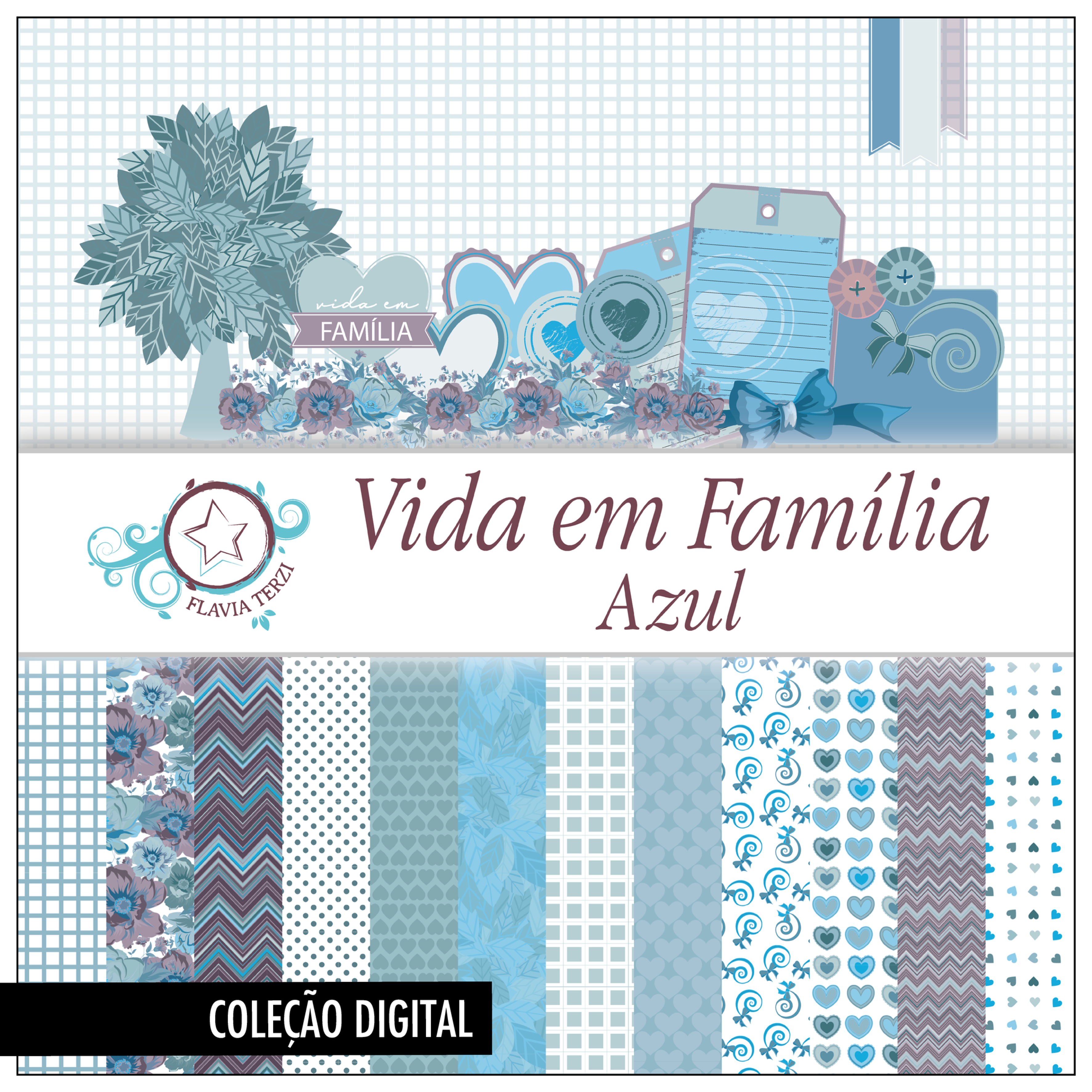 Vida Em Família - Azul | Arquivos Digitais