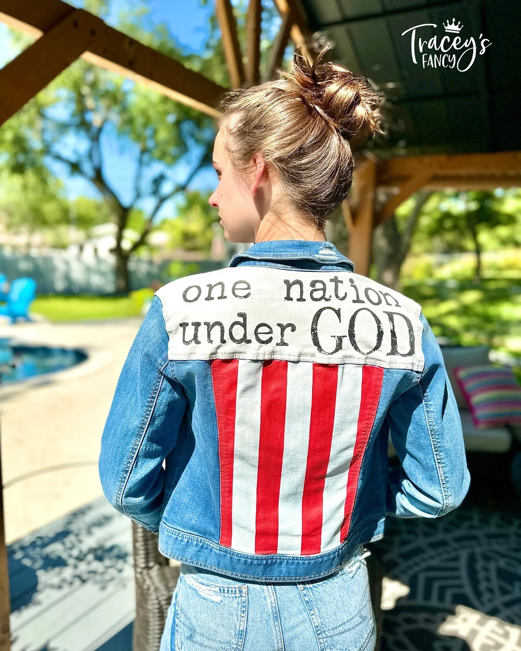 patriot denim jacket by Traceys Fancy