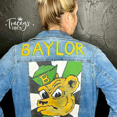 Baylor Bears Custom Denim Jacket by Traceys Fancy