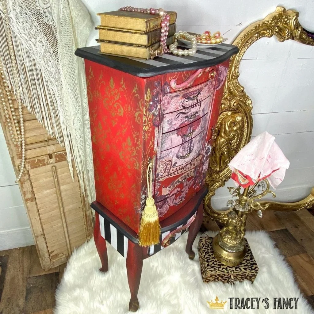 Red Jewelry Armoire by Traceys Fancy