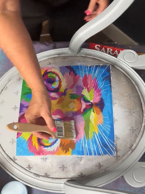 sealing decoupage paper top coat clear