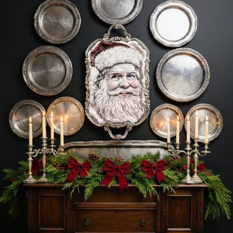 Sterling Silver Santa Serving Tray by Traceys Fancy