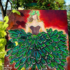 Butterfly Girl on Canvas by Traceys Fancy