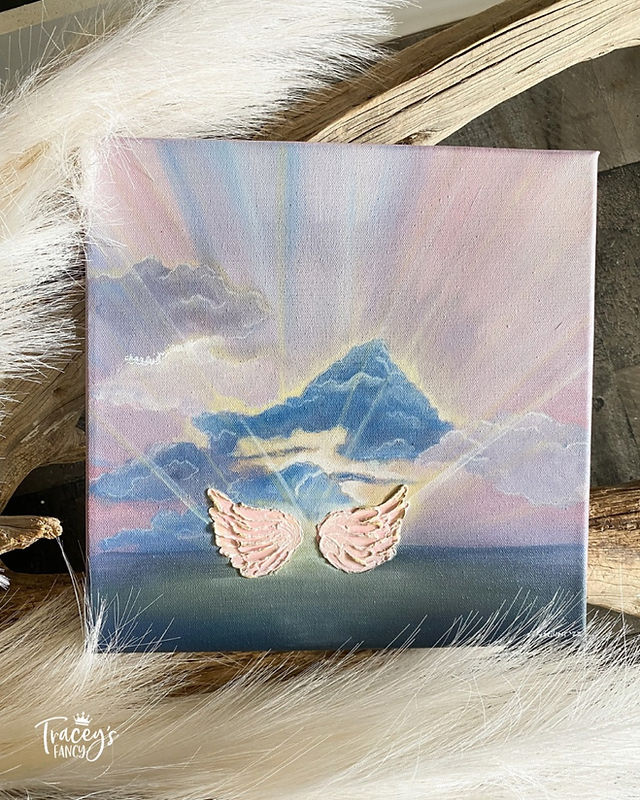 Baby Angel Wings on Canvas by Traceys Fancy