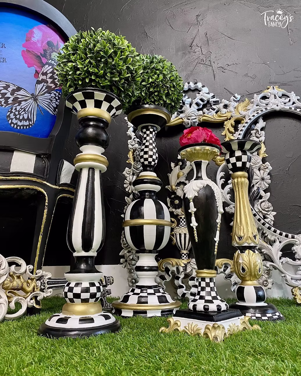 Whimsical Painted Candlesticks by Traceys Fancy