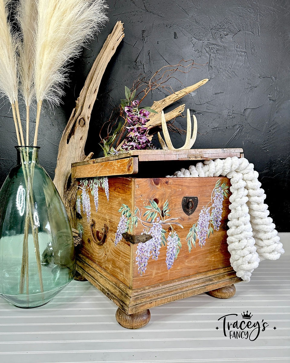 wisteria pine wood box by Traceys Fancy