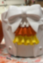 jabot painted in candy corn colors
