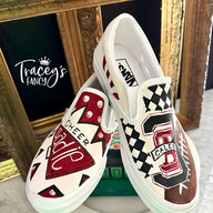 painted cheer and football shoes by Traceys Fancy