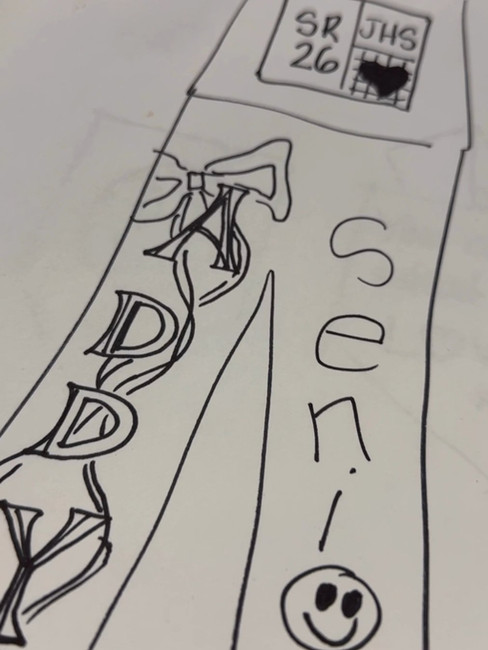 addy painted denim overalls sketch