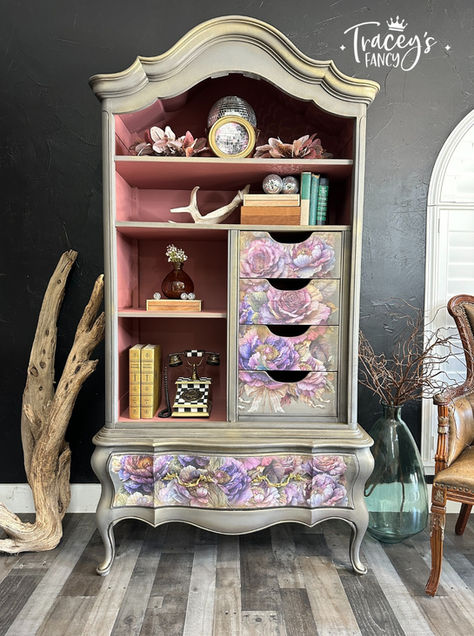 Moody Floral Bombay Style Armoire... with a new surprise technique that I've never used before