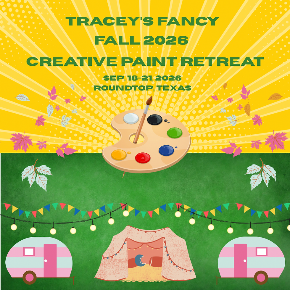 tracey's fancy fall 2025 creative paint retreat promotion graphic