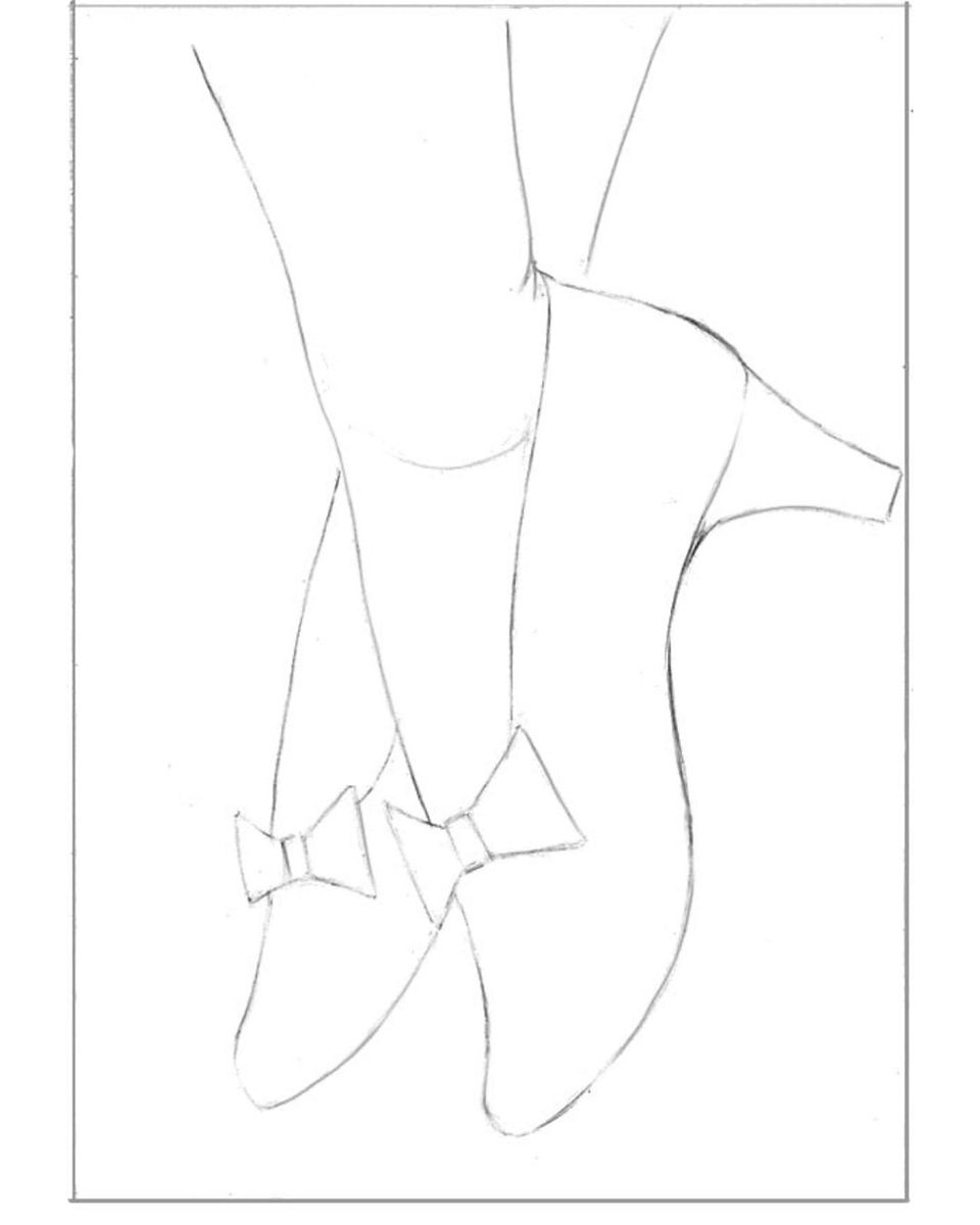 red ruby slippers drawing for hand painted denim jacket