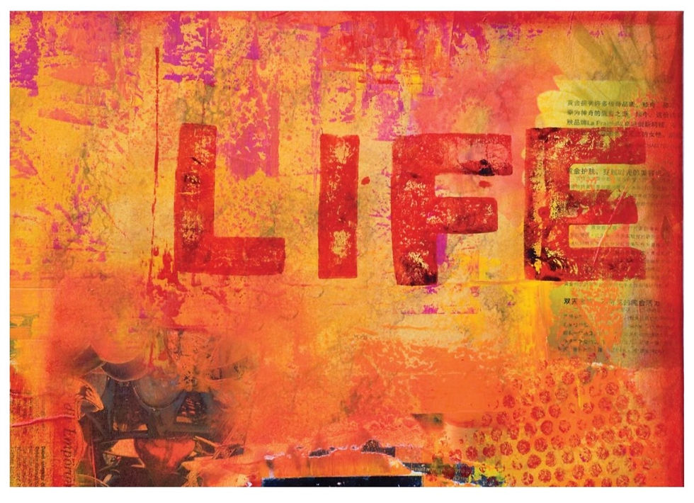 LIFE decoupage paper graphic