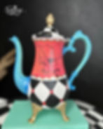 hand-painted harlequin tea pot by Traceys Fancy
