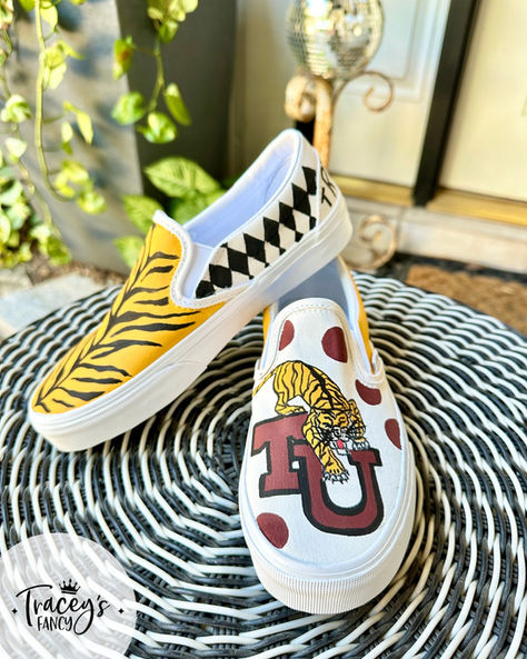 DIY Custom Painted Shoes: Tiger Themed Spirit Wear