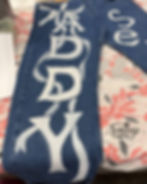 white painted background on Hand Painted Senior Denim Overalls by Traceys Fancy