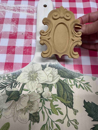 woodubend mold on rolling pin recipe holder by Traceys Fancy
