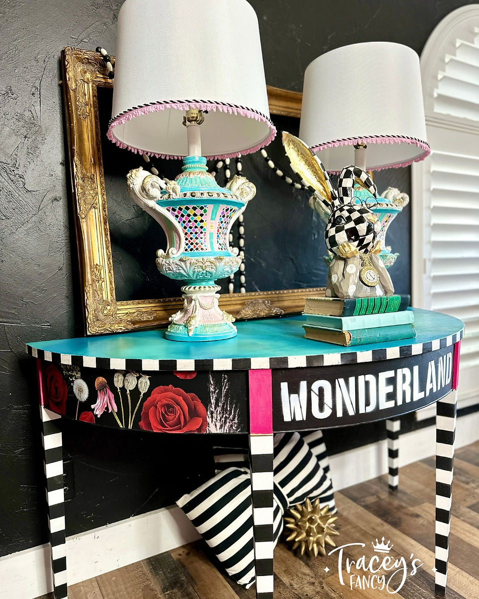 Wonderland Demi-Lune Side Table by Traceys Fancy