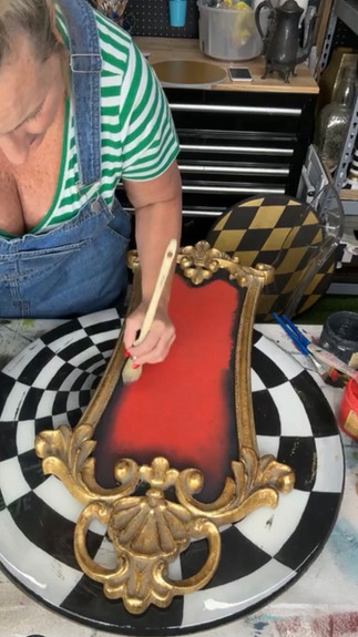 Recycled Wall Art by Traceys Fancy blending with french tip brush