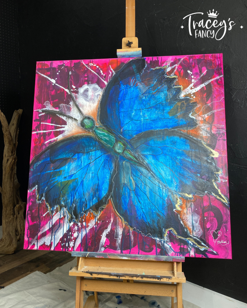 butterfly canvas artwork by Traceys Fancy